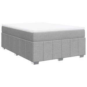 vidaXL Sommier à lattes de lit avec matelas Gris clair 160x200cm Tissu