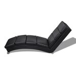 vidaXL Chaise longue Noir Similicuir