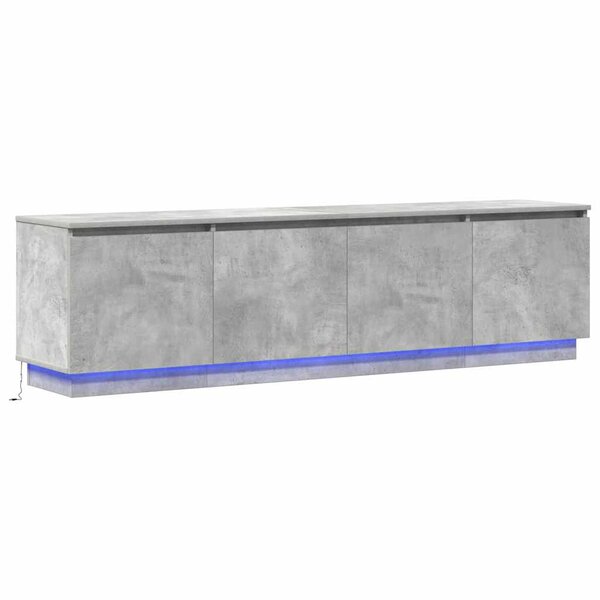 vidaXL Meuble TV Gris béton 180 x 38 x 49 cm Bois d'ingénierie