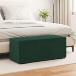 vidaXL Tabouret Vert foncé 101 x 41 x 40 cm Velours et Bois Composite