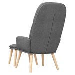 vidaXL Chaise de relaxation avec tabouret Gris clair Tissu