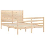vidaXL Cadre de lit avec tête de lit 120x200 cm bois massif