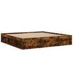 vidaXL Cadre de lit chêne fumé 200x200 cm