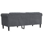 vidaXL Canapé à 2 places gris foncé velours
