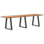 vidaXL Table à manger avec bord naturel 280x80x74 cm bois massif chêne