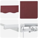 vidaXL Auvent Rétractable Rouge bordeaux et Blanc