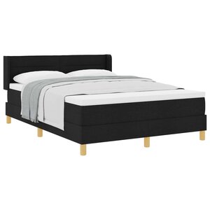 vidaXL Lit à ressorts avec matelas Noir 200 x 140 cm tissu
