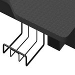 vidaXL Bureau de jeu à LED avec pieds en forme de Z Noir 90x60x75 cm