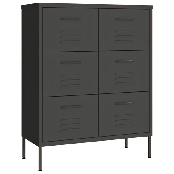 vidaXL Armoire à tiroirs Anthracite 80x35x101 5 cm Acier