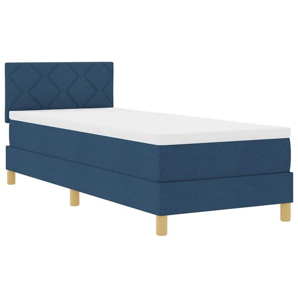 vidaXL Lit à ressorts avec matelas Bleu 80 x 200 cm tissu