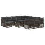 vidaXL Ensemble de canapé de jardin 13 Pièces Gris polyrotin
