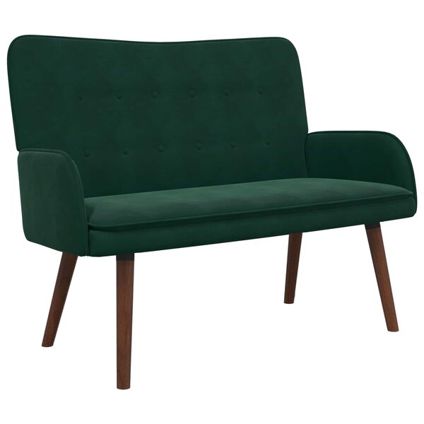vidaXL Sofa 2 places Vert foncé 115 x 61 x 87 cm Velours