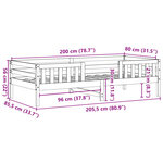 vidaXL Cadre de lit sans matelas cire marron 80x200 cm bois pin massif