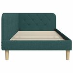 vidaXL Cadre de lit d'angle Vert foncé 90 x 190 cm tissu