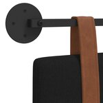 vidaXL Tête de lit suspendue Uni Noir 130 x 55 x 5 cm PU antique