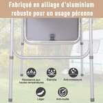 Table pliante table de camping table de jardin avec rallonge hauteur réglable aluminium MDF imitation bambou