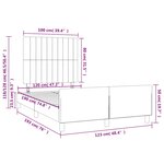 vidaXL Cadre de lit sans matelas taupe 120x190 cm tissu