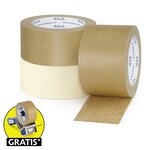 Ruban adhésif en papier kraft raja standard 57 g/m² blanc 50 mm x 50 m (lot de 36)