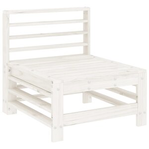 vidaXL Canapé central de jardin blanc bois de pin massif