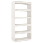 vidaXL Bibliothèque/Séparateur de pièce Blanc 80x35x167 cm Pin massif