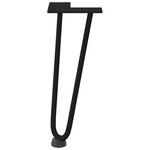vidaXL Pieds en épingle à cheveux pour table basse 4 pièces Noir 30 cm Acier massif