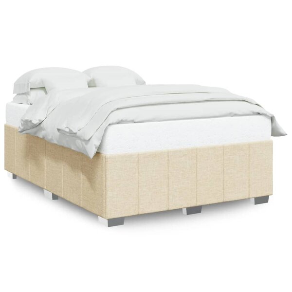 vidaXL Cadre de lit sans matelas crème 140x190 cm tissu