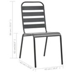 vidaXL Chaises d'extérieur lot de 4 Design à lattes Acier Gris foncé