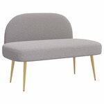vidaXL Banc rembourré avec dossier Gris clair 110 x 60 x 76 cm Bouclé