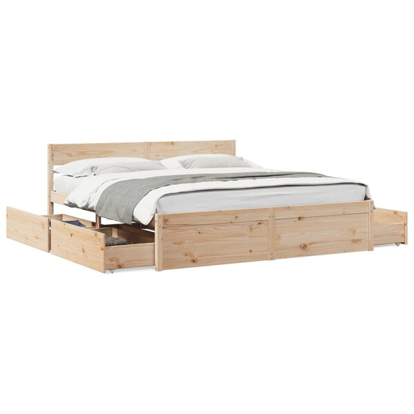 vidaXL Cadre de lit sans matelas 200x200 cm bois massif de pin