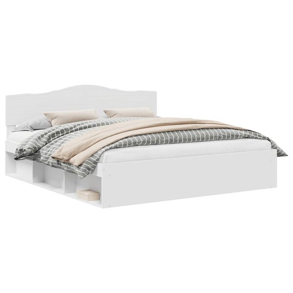 vidaXL Cadre de lit Blanc 180 x 200 cm Bois de pin massif