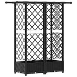 vidaXL Lit Élevé avec Treillis et Toit Noir 124 x 40 x 123 cm PP