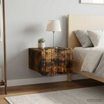 vidaXL Cabinet de chevet mural 2 pc Chêne fumé 33 x 34 5 x 24 cm