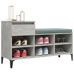 vidaXL Armoire à chaussures Gris béton 102x36x60 cm Bois d'ingénierie