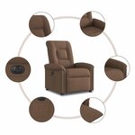 vidaXL Fauteuil inclinable électrique Marron Tissu