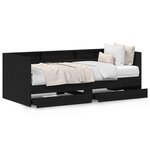 vidaXL Cadre de lit de jour avec tiroirs Chêne noir 75 x 190 cm