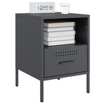 vidaXL Table de chevet anthracite 36x39x50 5 cm acier
