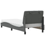 vidaXL Lit avec matelas gris foncé 80x200 cm tissu