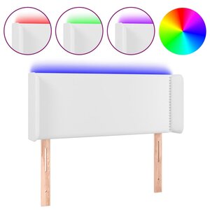 vidaXL Tête de lit à LED Blanc 103x16x78/88 cm Similicuir