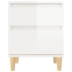 vidaXL Table de chevet Blanc brillant 40x35x50 cm