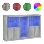 vidaXL Buffet avec lumières LED sonoma gris 162x37x100 cm