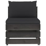 Vidaxl salon de jardin 6 pièces avec coussins bois imprégné de gris