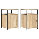 vidaXL Tables de chevet 2Pièces chêne sonoma 40x42x60cm bois d'ingénierie