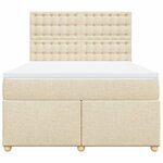 vidaXL Sommier à lattes de lit avec matelas Crème 140x200 cm Tissu