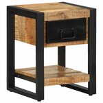 vidaXL Tables de chevet 2 Pièces bois de manguier massif brut