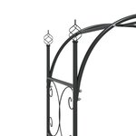 vidaXL Arche de jardin avec portail noir 108x45x235 cm acier