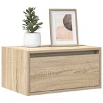 vidaXL Tables de chevet murales avec lumières LED 2 Pièces chêne sonoma