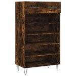 vidaXL Armoire à chaussures chêne fumé 60x35x105 cm bois d'ingénierie