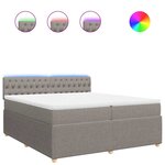 vidaXL Sommier à lattes de lit avec matelas Taupe 200x200 cm Tissu