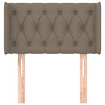 vidaXL Tête de lit avec oreilles Taupe 83x16x78/88 cm Tissu