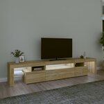 vidaXL Meuble TV avec lumières LED Chêne sonoma 215x36 5x40 cm